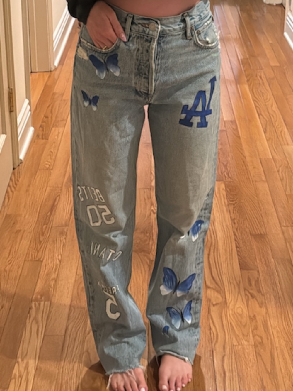 AGOLDE hand painted dodger jeans